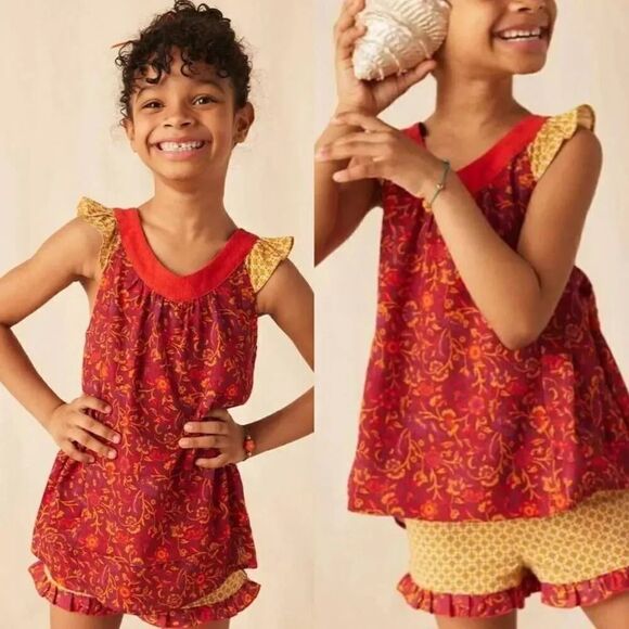 Matilda Jane Enchanted Garden Beach Bonfire V-Neck Swing Tank and Woodrose Mixed - Picture 1 of 8